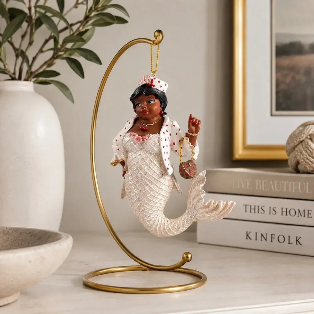 December Diamonds Cherry Blossom Mermaid Ornament 2009 #55-90706 Retired w/Box